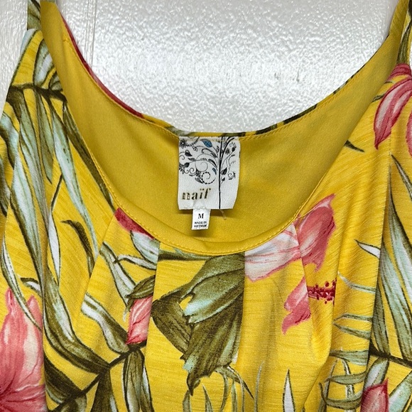 NAIF Anthropology Yellow Pink Maxi Sundress Resort Wear - Picture 2 of 10
